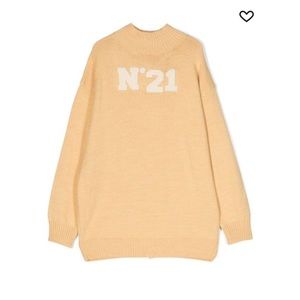 N21 rear logo turtneck cardigan